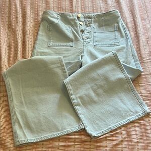 Zara Button Fly Wide Leg Jeans